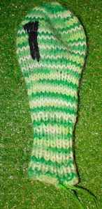 Vintage Driver Headcover grün weiß Strick Golf sehr alt - Top Zustand - Bild 1 von 3