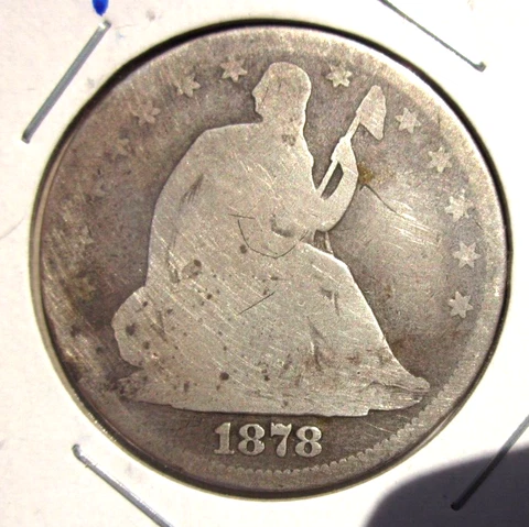 1878 SEATED LIBERTY HALF DOLLAR 50C PHILADELPHIA MINT NICE COLLECTOR DATE COIN Cover