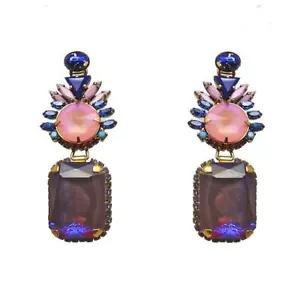 Elizabeth Cole Statement Earring in Grape and Pink - Picture 1 of 3