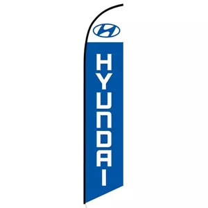 Hyundai Windless Swooper Advertising Auto Car Dealer Feather Flag Banner - Picture 1 of 1