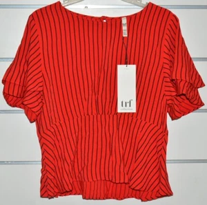 BNWT - Zara Red Blouse Top TRF Collection - Size: LARGE RRP.: $45.95 - Picture 1 of 5