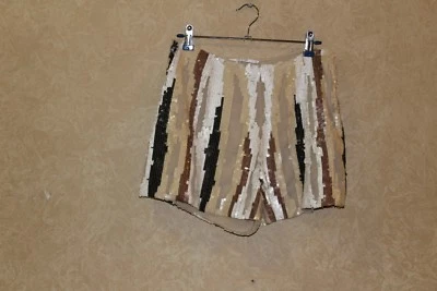 Guess NEW Womens Shorts LOLA SEQUIN Lined Brown Size 2 NWT ___ R10E2 - Image 1 of 4