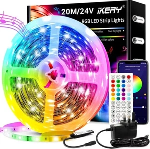 Tira de Luces LED 40M Sincronización de Música Cambio de Color RGB Control Remoto Bluetooth Aplicación Fiesta - Imagen 1 de 15