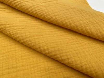 Double Gauze Cotton Muslin Fabric Soft Summer Baby Cloth - 140cm Wide - Mustard - Image 1 of 4