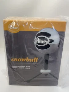 BLUE SNOWBALL USB MICROPHONE WITH CRYSTAL CLEAR SOUND ALUMINUM PODCAST VLOG NEW - Picture 1 of 5