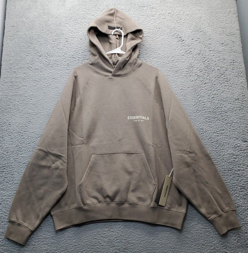 Felpa con cappuccio Essentials Fear Of God uomo M marrone foderata in pile tasca canguro