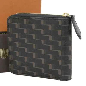 Moynat Oh Canvas Toile 1920 Leather PVC Round Zip Wallet japan USED Good - Picture 1 of 7