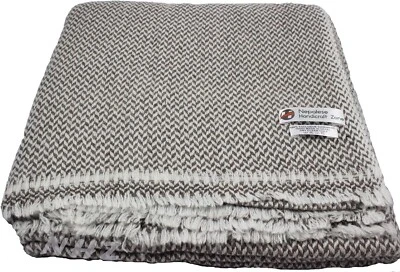 100% Himalayan Cashmere Throw/ Beige Chunky 54"x108" -Nepalese Handicraft Zone