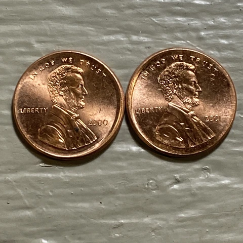  Beautiful 2000 and 2001 ERROR Pennies Broad Struck Lincoln Cent GEM BU #BS19 Cover