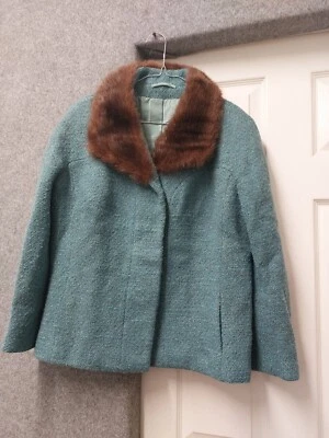 Chaqueta Blazer Xavier Hecha en Inglaterra 42 en el Pecho Para Mujer Verde Piel Cuello Foto 1 de 4