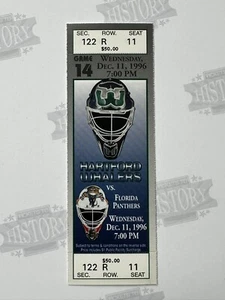 Biglietto Florida Panthers at Hartford Whalers 1996 12/11/96 Paul Coffey 1G 1A - Foto 1 di 1