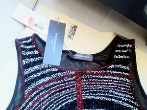 NEU! Di Ripabianca Couture Body Netz Schwarz + Perlen Handbestickt (NP398€)Jades - Bild 1 von 12