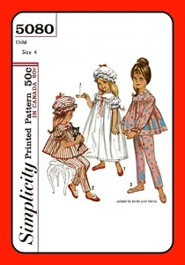 CAMICIA DA NOTTE BAMBINI PIGIAMI SLEEPWEAR Cofano Semplicità 5080 Vintage 1963 Modello da cucire - Foto 1 di 5