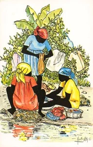 Haiti - Wash Day at the stream - Publ. MarBeth - Picture 1 of 2