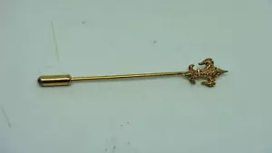 VINTAGE MASSIVE 14K GELBGOLD FLEUR DE LIS STICK PIN - Bild 1 von 3