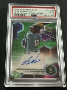 2023 Bowman's Best Lazaro Montes Green Refractor Prospect Auto #75/99 PSA 9 MINT - Picture 1 of 2