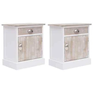 vidaXL Bedside Cabinets 2 pcs 38x28x45 cm Paulownia Wood - Picture 1 of 8