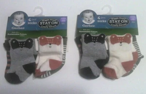 Gerber Newborn Socken 4 Paar wackelsicher Stay on (2er Pack) - Bild 1 von 2