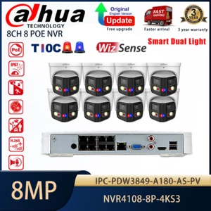 Dahua 4K 8MP 8CH 180° Panoramic Smart Dual Light TiOC POE IP Camera System Lot - Picture 1 of 26