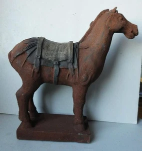 Vintage Chinese Tang Dynasty Style 11" Pottery War Horse - Picture 1 of 8