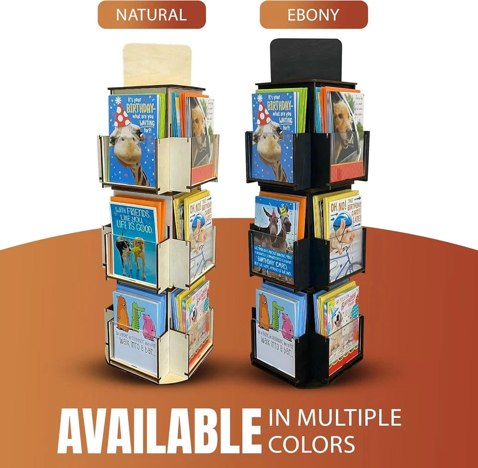 TORCHED 3 Tier Rotating Card Display Stand| 4-Sided Display Rack | Multi-Pocket