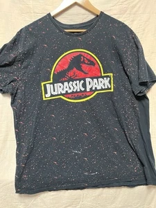 Jurassic Park T-shirt 2XL Black Splattered Look  - Picture 1 of 6