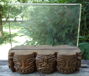 Marco de fotos Tiki resina y acrílico estilo polinesio decoración de mesa - Imagen 1 de 8