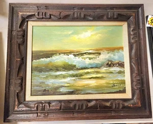 Stevens Meerblick Öl auf Leinwand Ozean 12 x 16" signierter Holzrahmen - Bild 1 von 3