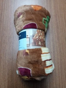 Autumn Fall Throw Blanket Velvet Plush 50"x60" The Harvest Collection - Picture 1 of 4