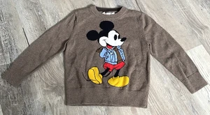 Baby Gap Disney Mickey Mouse Sweater Brown Knit Pullover 4T Toddler Fall - Picture 1 of 6