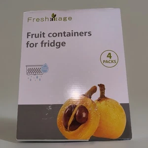 4 Pack Fruit Storage Containers for Fridge Produce Saver Vegetable Container - Picture 1 of 5