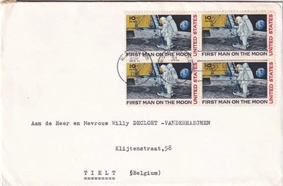 SA24e United States, Washington 1969 to Tielt, Belgium, cover with block - Image 1 of 2