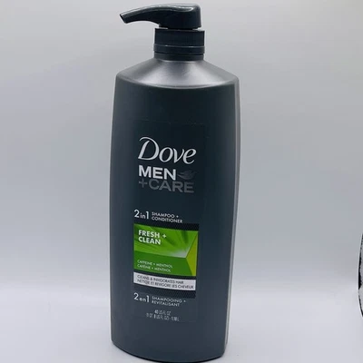Dove мужчин + уход 2 в 1 шампунь кондиционер свежий и чистый кофеин ментол 40 унций - Изображение 1 из 4
