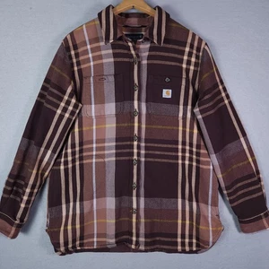 Carhartt Hemd Damen Medium Brown Flannel Loose Fit Heavyweight Twill Shacket - Bild 1 von 8