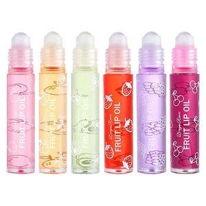 1/4/6pcs Roll-On Lip Gloss Fruit Lip Glow For Girls Cherry Strawberry Peach - Picture 1 of 20
