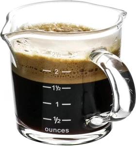 Bicchiere Espresso Shot con Manico, 2 Confezioni 3 Once Doppio Beccuccio Bicchiere Misurino - Foto 1 di 2