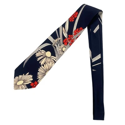 Corbata LEONARD azul marino genuina / B6348 Foto 1 de 4