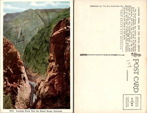 Looking Down Into the Royal Gorge Colorado Postcard - Picture 1 of 1