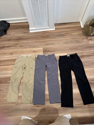 Calça REI Co-op Kornati Petite 2 preta cinza elástica caminhada enrolável lote de 3 LEIA - Imagem 1 de 4