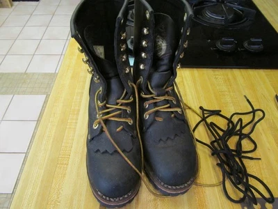 Georgia Logger Boots Womens Size 5.5 G3290 Kiltie Leather Lace Up Soft Toe - Image 1 of 4