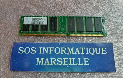Barrette Mémoire NANYA 256MB DDR-333MHz-CL2.5 PC2700U-25330 (NT256D64S88B1G-6K) - Photo 1/4