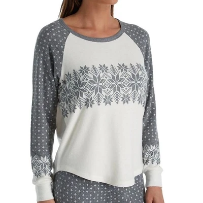 P.J. Pijama feminino Salvage manga longa XS Charcol nevou nas férias novo com etiquetas - Imagem 1 de 4