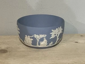 Wedgwood Blue Jasperware Round Sugar/Sweet Bowl 1974 - Picture 1 of 2