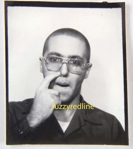 Vtg 1980s Arcade PHOTOBOOTH Photo Booth YOUNG MAN Fear & Loathing INTENSE LOOK—9 - Photo 1/2