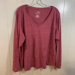 Sonoma The Every Day Tee Pink Long Sleeve Pocket Casual V Neck T Shirt Top 1X - Bild 1 von 7