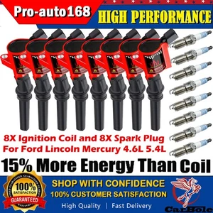 8X Ignition Coil Pack and Iridium Spark Plug For Ford F-150 4.6/5.4L DG508 SP479 - Picture 1 of 15