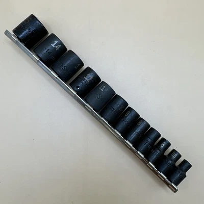 SK Tools 1/4" Drive, 6 Point, Metric 12 Piece Impact Socket Set, 5-15mm USA Made - Image 1 of 4