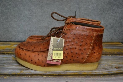Roper Boots Mens Size 8 Brown Crazy Horse Leather Chukka Ankle With Gum Sticker - Image 1 of 4