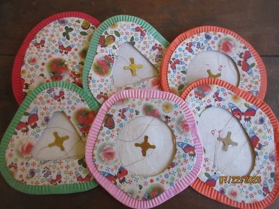 Lot of 6 Chinese Hanging Paper Lanterns Made in Hong Kong Butterflies Never Used - Image 1 of 4