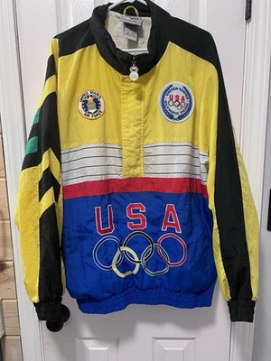 Vintage Men’s 1990’s Apex One USA Olympics Windbreaker Added Patches XL-READ!! - Image 1 of 4
